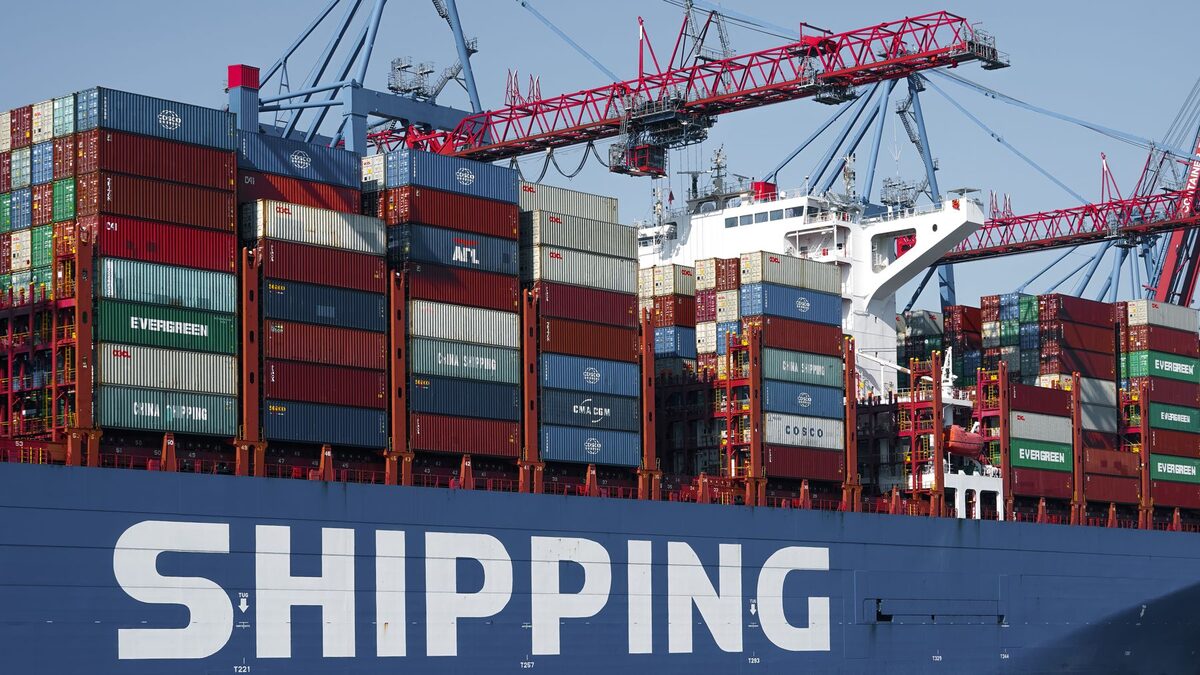 Conteneurs et grues portuaires sur un terminal maritime